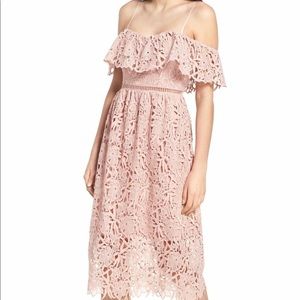 Lace Off Shoulder Midi Dress ASTR the label